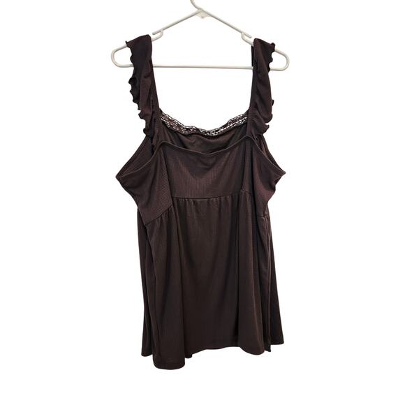 Torrid Textured Jersey Square Neck Flutter Sleeve Babydoll Blouse Periscope 2X - Picture 3 of 10